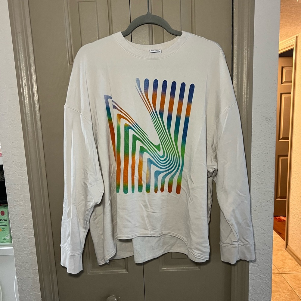 Nike White Sweatshirt with Multicolor Graphic